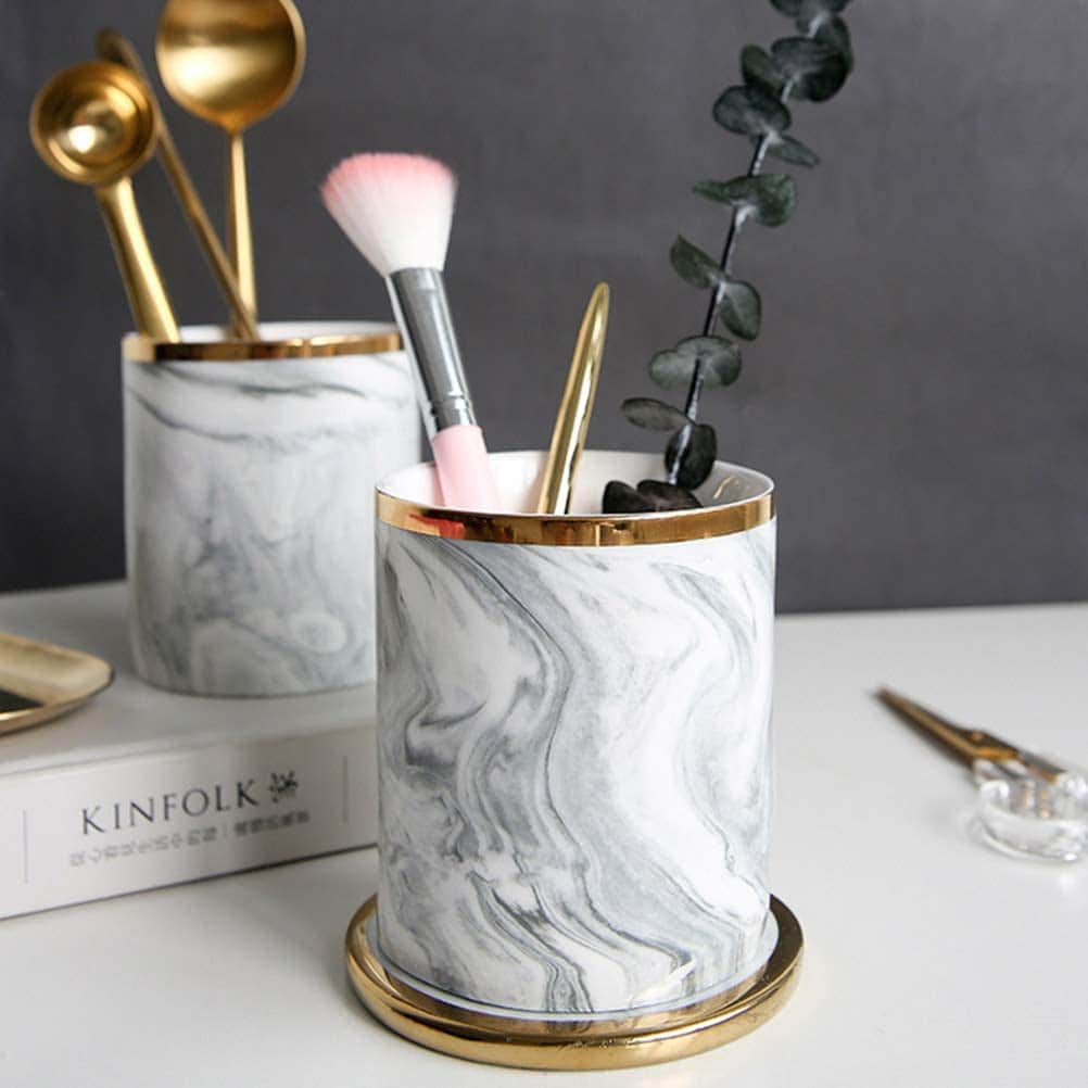pot pinceau effet marbre