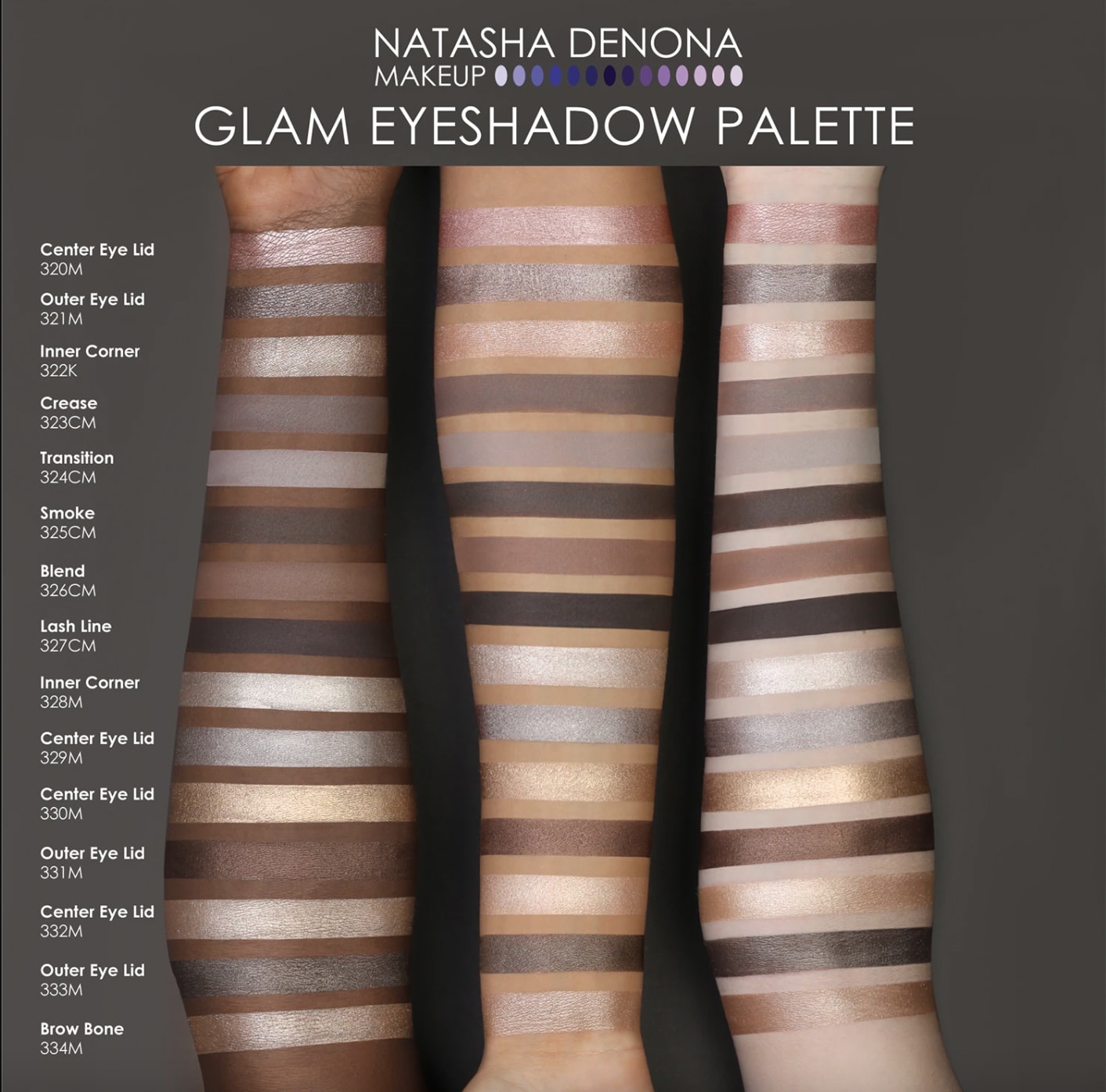 natasha denona glam palette swatches