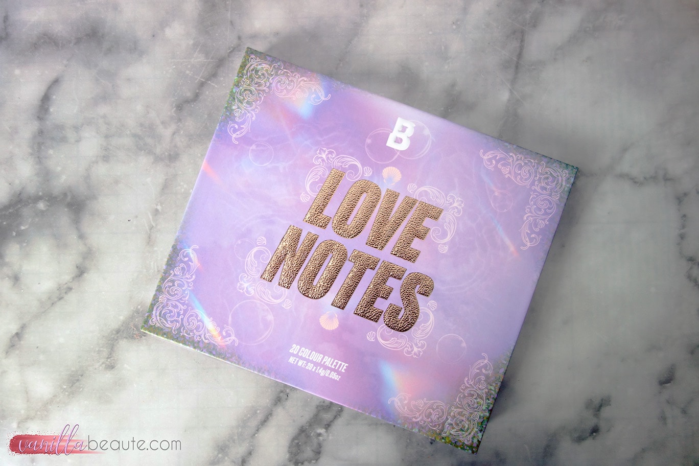 paleta de notas de amor beautybay