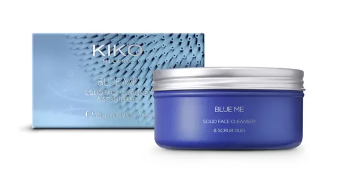 Collection automne 2022 de KIKO Blue Me Solid Face Cleanser & Scrub Duo