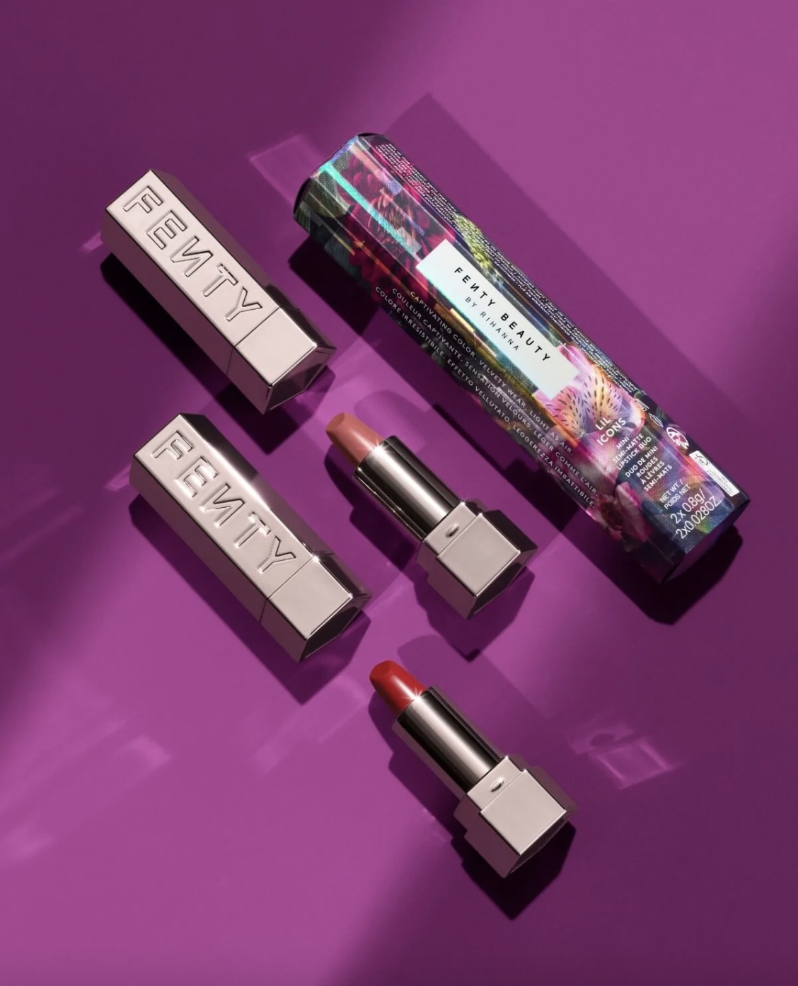 Collection Noël 2022 Fenty Beauty Lil Icons Mini Semi-Matte Lipstick Duo