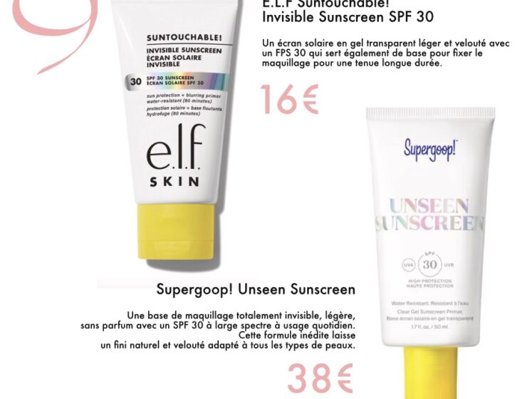 Dupe E.L.F Suntouchable! Invisible Sunscreen SPF 30 : Supergoop! Unseen Sunscreen