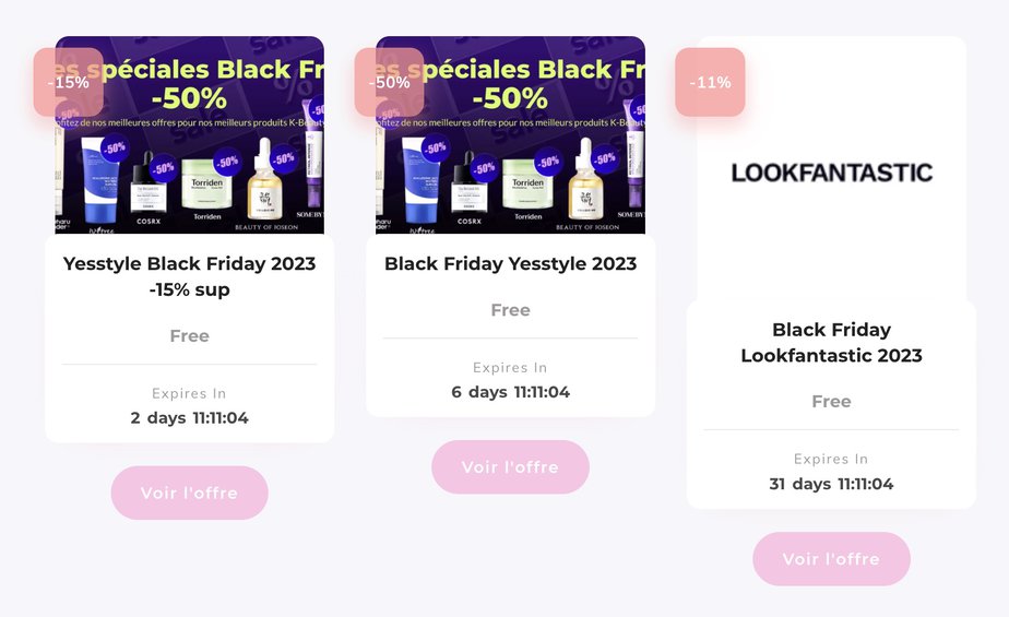 les offres et code promo beauté du black friday 2023
